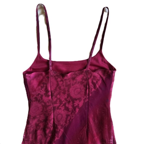 After Dark Floral Spaghetti Strap Midi Cocktail Dress, Red Burgundy Women's 10 - Picture 7 of 9